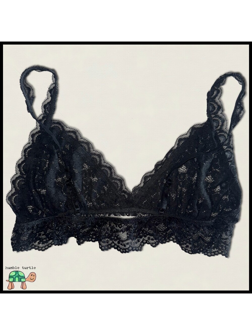 Natural Life Black Lace Bralette | Size L | Like New - Picture 3 of 4